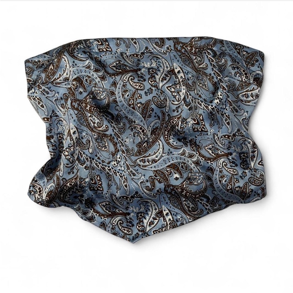 Hollister Boho Blue and Brown Paisley Bandana Top, Built in bra size XS